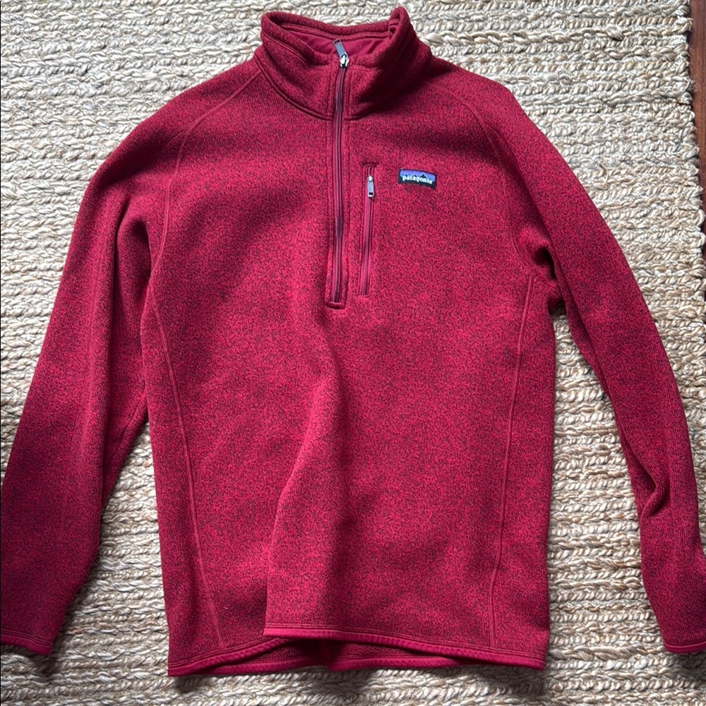 Patagonia Red Zip Up Sweater